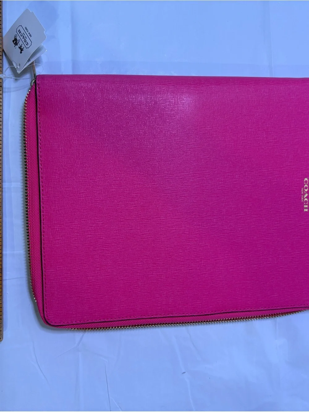 COACH Hot Pink Ziparound Tablet Folio